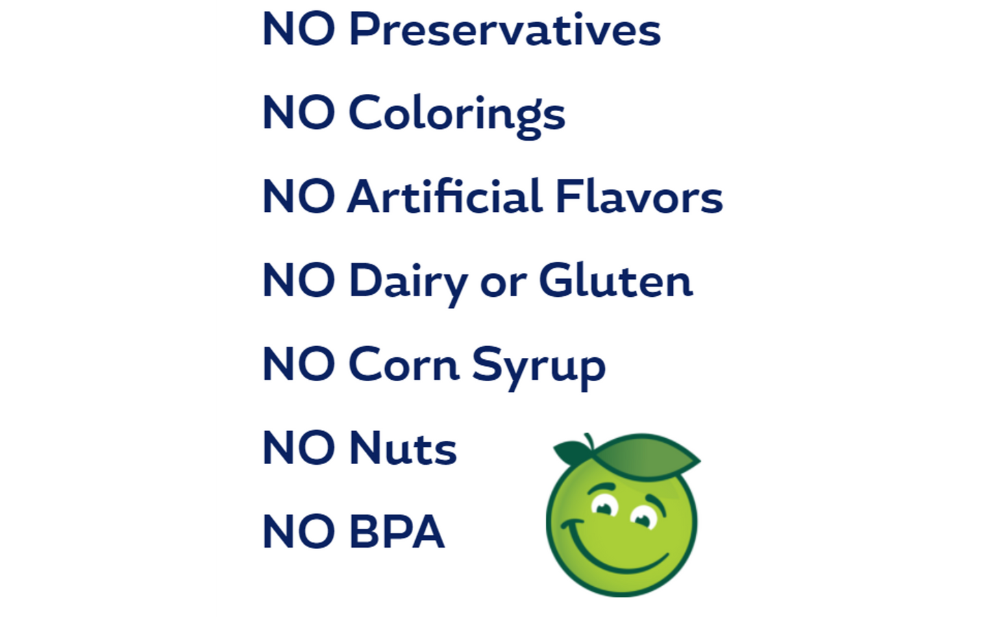 Buddy Fruits Pear, Spinach & Apple fruit & veggies pouch has no preservatives, no colorings, no artificial flavors, no dairy, no gluten, no corn syrup, no nuts, & no BPA.