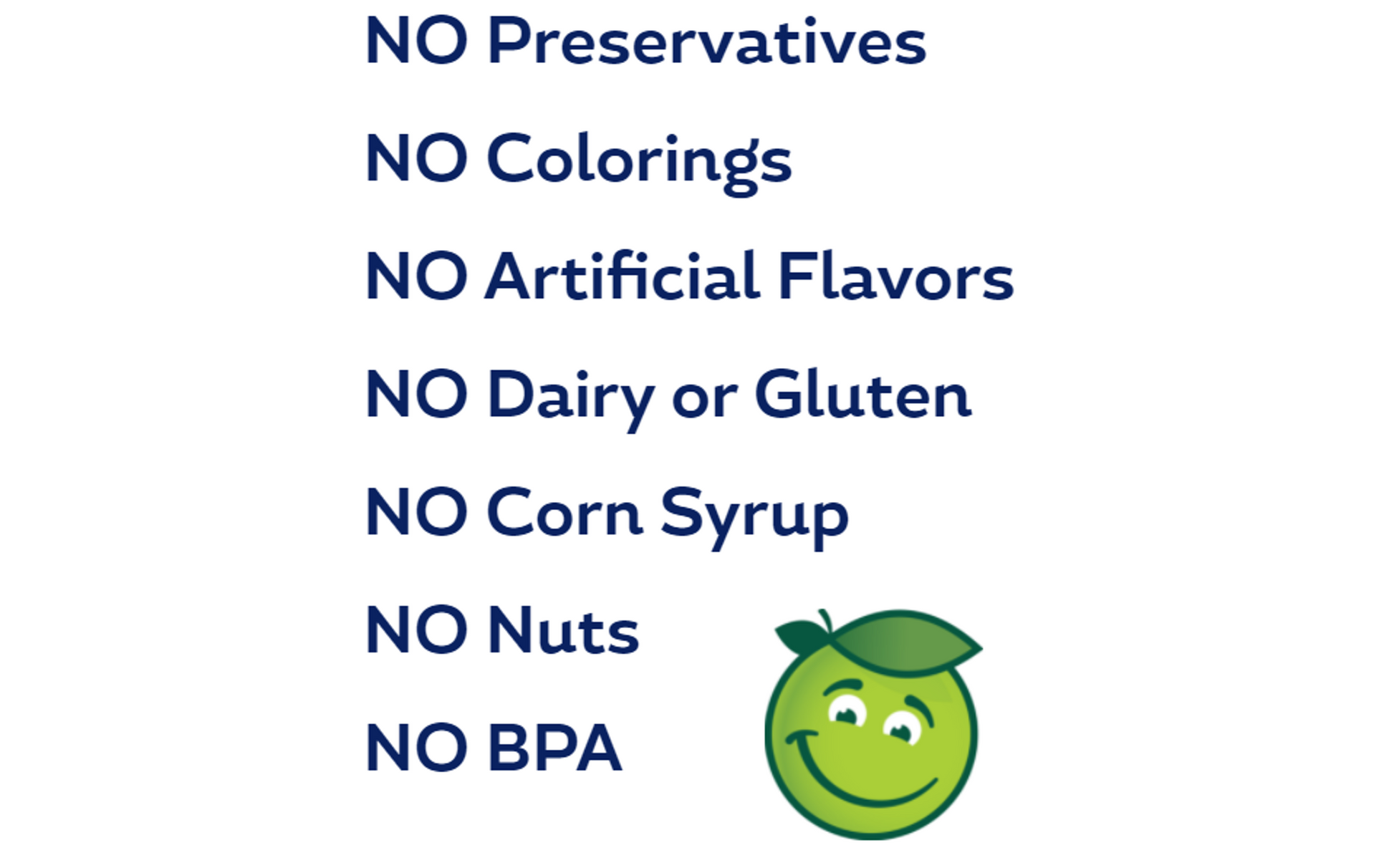Buddy Fruits Peach, Carrot, & Apple fruit & veggies pouch has no preservatives, no colorings, no artificial flavors, no dairy, no gluten, no corn syrup, no nuts, & no BPA.